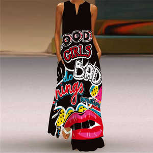 Maxi <span class=keywords><strong>abito</strong></span> floreale con stampa a farfalla da donna <span class=keywords><strong>estivo</strong></span> senza maniche con scollo a V da donna ampio <span class=keywords><strong>abito</strong></span> lungo <span class=keywords><strong>estivo</strong></span> <span class=keywords><strong>taglie</strong></span> <span class=keywords><strong>forti</strong></span> - Product Image 4