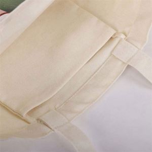 Wholesale Reusable Shopping Bag Cheap Blank <b>Plain</b> Advertising <b>Large</b> Cotton <b>Canvas</b> Tote Bag with Custom Printed Logo 2 Handles - Product Image 5