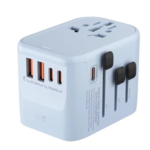 Adaptateur de voyage universel GaN 65W pour les prises internationales US, UK, AUS, EU, adaptateur secteur AC 100-250V, chargeur universel - Product Image 1