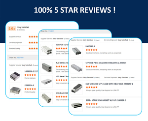U77-E16E8-2001 Amphenol Compatible à travers le trou <span class=keywords><strong>1</strong></span> Port Press-Fit SFP + Cage avec dissipateur de chaleur - Product Image 6