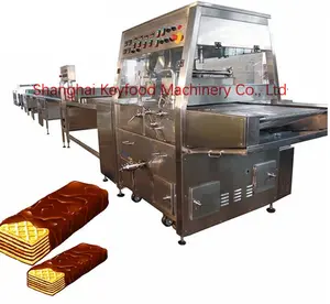 Automatic Chocolate Enrobing Biscuit Making Machine Used for Food Factory