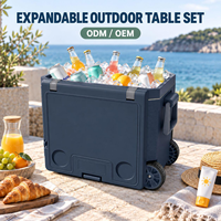 Glacière à roulettes isotherme avec poignée de traction et couvercle hermétique pour fêtes en plein air, événements, pique-niques – Fabricant de logos personnalisés