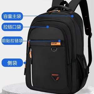 Laptop <b>Backpack</b> For Men Black Large Capacity Business Travel Multi Layer Casual Style - Product Image 3