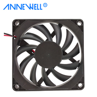 Pequeño WDF8010 12V DC Ventilador de refrigeración axial 80x80x10mm 24V Manga/Rodamiento de bolas Larga vida útil para humidificadores de computadoras Ventilador de uso industrial