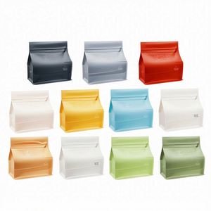 ถุงกาแฟแบบซีลแปดด้าน ขนาด 125 กรัม-1 กิโลกรัม ก้นแบนทรงสี่เหลี่ยมแนวนอน วัสดุ PE เกรดอาหาร พร้อมวาล์วทางเดียวและซิปล็อค - Product Image 6