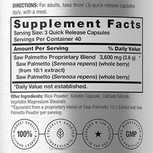 Venda Direta da Fábrica: Suplemento de <span class=keywords><strong>Saw</strong></span> <span class=keywords><strong>Palmetto</strong></span> Herbal Natural com Logotipo Personalizado, Cápsulas de <span class=keywords><strong>Saw</strong></span> Palm, Extrato Composto de Ácidos Graxos, Halal - Product Image 4