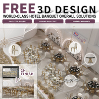 Chaises de Luxe Dorées pour Décoration avec Table en Acier Inoxydable, pour Hôtel, Banquet, Événement, Mariage