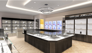 <span class=keywords><strong>Vitrine</strong></span> de présentation de bijoux en or et diamants de style royal moderne, <span class=keywords><strong>vitrine</strong></span> ronde en verre avec pieds - Product Image 5