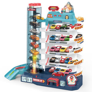 Construcción de una estación de vías para niños, coche de dinosaurios, rascador, estacionamiento, ranura, juguete - Product Image 2