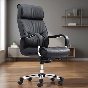 High Back Executive Office <b>Chair</b> <b>Black</b> Modern Swivel <b>Desk</b> <b>Chair</b> with Adjustable Height - Product Image 3