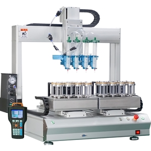 Robot de distribution de colle automatique à quatre têtes et station unique, populaire en usine, avec pompe à moteur à roulement, garantie 1 an - Product Image 3