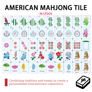 ชุดไพ่นกกระจอกสุดหรูแบบอเมริกันคลาสสิกพร้อม166ทนทานและเป็นมิตรกับสิ่งแวดล้อมกระเบื้องขนาด1.2นิ้วสำหรับใช้ในบ้านและคาสิโน - Product Image 1