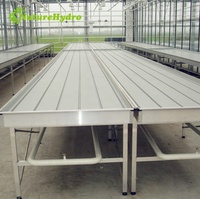 Table de culture hydroponique à flux et reflux sur roulettes pour serre, pour la culture agricole de plantes