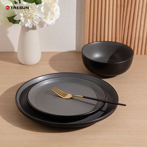 Juego de Vajilla Personalizado para Restaurante, Platos y Tazones Negros y Marrones Esmerilados para Sopa, Duraderos y en Stock - Product Image 4