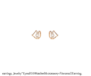 Orecchini a Cerchio Placcati in Oro Rosa con Cristalli Geometrici e Strass, Minimalisti per Uso Quotidiano, Unisex - Product Image 1