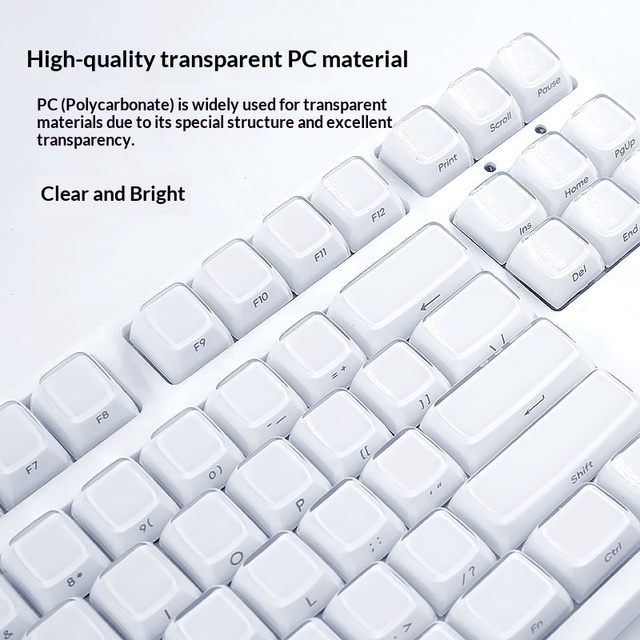 Jelly 3.0 Keycaps Crystal White Keyboard Magnetic Switch MDA Height ABSPC Material Multi-color Transparent Keycaps