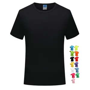 Toptan boş düz tee gömlek Polyester erkek spor T-Shirt özel baskı logosu erkekler için özelleştirilmiş hızlı çalışan tShirt