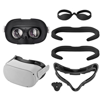 Accessoires VR pour Oculus Quest 2 : Support d'interface faciale, coussin facial en mousse 3D de remplacement, protection