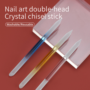 Kikir kuku kristal dua sisi profesional, pendorong kutikula kaca dua sisi untuk kuku alami - Product Image 2