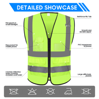 Gilet de sécurité haute visibilité pour ouvriers du bâtiment, vêtements hautement réfléchissants, logo personnalisé
