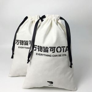 Custom White Canvas Reusable Dust Bag Custom logo <b>Drawstring</b> <b>Pouch</b> for Cosmetic - Product Image 1