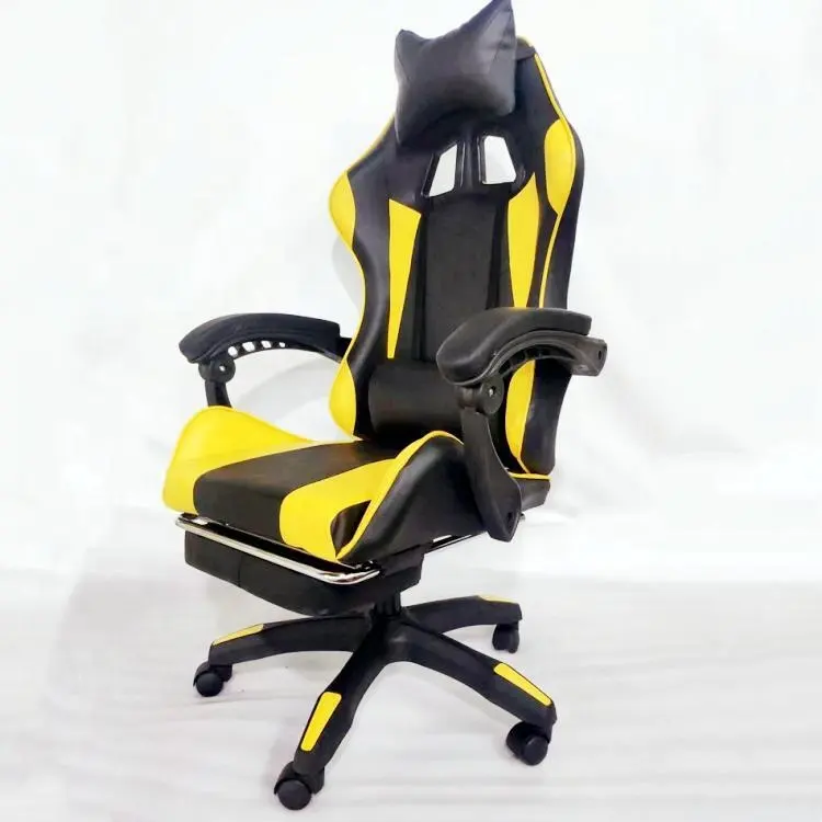 आधुनिक लक्जरी पीला कंप्यूटर Gamer कुर्सी उच्च गुणवत्ता Cadeira खेलों गेमिंग Footrest के साथ कुर्सियों