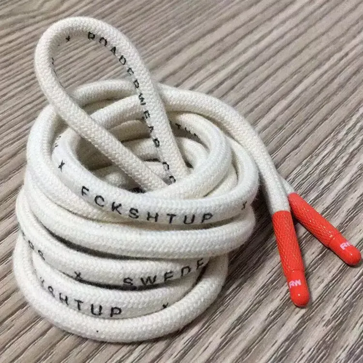 Custom Logo Printing Drawstring Cord Colored Draw String Round Hoodie String with metal tips