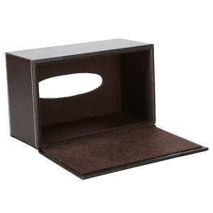 Cubierta de caja de pañuelos de cuero PU para caja de papel higiénico de escritorio de oficina de Hotel soporte de caja de pañuelos de negocios - Product Image 4