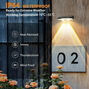Lámpara Solar Impermeable para Valla/Pared con 2 LED, Iluminación Nocturna Continua, 9 Modos <span class=keywords><strong>de</strong></span> Color y Función <span class=keywords><strong>de</strong></span> Memoria - Product Image 4