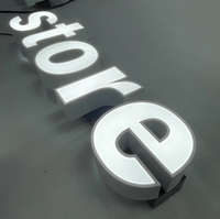 Letra de canal de metal luminosa frontal personalizada con tapa embellecedora Letrero de canal de metal LED para negocios