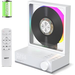 <span class=keywords><strong>Lecteur</strong></span> <span class=keywords><strong>CD</strong></span> portable rétro <span class=keywords><strong>Bluetooth</strong></span> 5.3 avec haut-parleur HiFi et batterie rechargeable 4000 mAh, <span class=keywords><strong>lecteur</strong></span> de musique avec télécommande pour la maison - Product Image 2