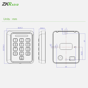 Kiểm soát de acceso RFID cố định đầu đọc thẻ 125Khz đơn giản rfld cửa duy nhất màu đen trắng độc truy cập đọc giá rẻ - Product Image 4