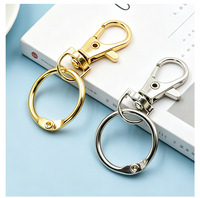 Porte-clés rotatif en alliage de zinc plaqué or et argent avec fermoir mousqueton pour la fabrication de chaînes d'extension de bijoux
