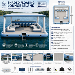 Isla Flotante Inflable Premium con Forma de <span class=keywords><strong>Castillo</strong></span> para Alquiler en Resorts, Lagos y Marinas, Suministro al por Mayor, Exportación, Suministro B2B - Product Image 3