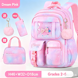 4‑in‑1 Princess Girls <b>Backpack</b> Set Large Capacity Waterproof <b>School</b> Bag for Elementary Kids - Product Image 4