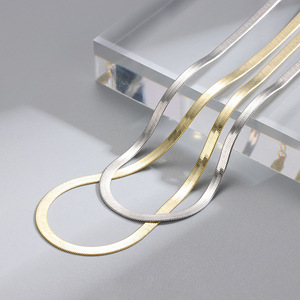 Catena a Spina di Pesce in Argento Sterling Placcato Oro, Larghezza 3mm, Collana in Argento <span class=keywords><strong>925</strong></span> - Product Image 6