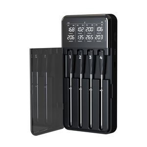 Thermomètres numériques sans fil intelligents rechargeables 820FT avec 4 sondes et graphiques pour cuisine, barbecue, four, fumoir, rôtissoire - Product Image 3