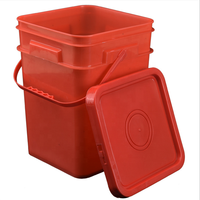 Gqs carrés avec couvercle, peinture rectangulaire en plastique, baril carrés de 18 litres, pour la peinture
