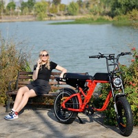 Vélo électrique rétro de 20 pouces 1000W double 48V cadre en alliage d'aluminium sans balais vélo de route à suspension complète 1000w vélo électrique gros vélo électrique