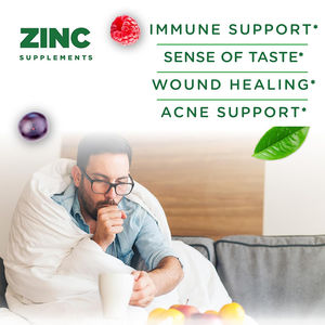 Compléments alimentaires en gommes au zinc les plus vendus pour adultes et adolescents - Soutien immunitaire, vitamines, peau saine et fonction cérébrale améliorée - Product Image 3