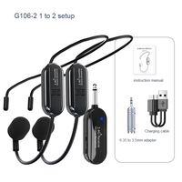 G106-2 G103 G106 Microphone sans fil d'usine pour bandeau chanteur casque portable Microphone détachable sans fil pour l'enseignement