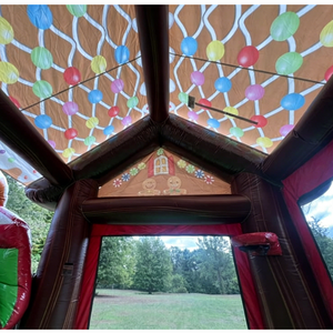 Mignonne maison de Noël en PVC en forme de maison de pain d'épices, château gonflable avec toboggan pour enfants, idéal pour les festivals, les divertissements et le jeu. - Product Image 5
