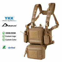 Harnais de poitrine Molle avec sangle en H, taille maximale 47,2 pouces, à dégagement rapide, avec pochette amovible pour la chasse et les sports de plein air