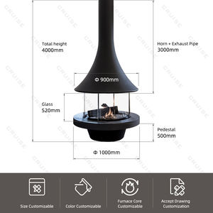 Crucero, tamaño personalizado, esquina de <span class=keywords><strong>bioetanol</strong></span>, quemador de Gas True Fire Burns, interior, <span class=keywords><strong>chimenea</strong></span> colgante suspendida de 1200mm con mesa de 1300/1500mm - Product Image 5