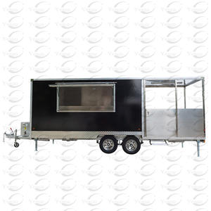 喫煙者のためのポーチ付きの新しいデザインの屋外カスタム完全装備BBQモバイルフードトラックトレーラーフードトレーラー - Product Image 3