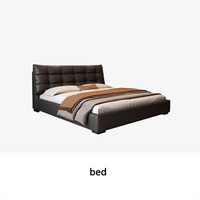 Lit double minimaliste italien, meubles de luxe pour chambre principale