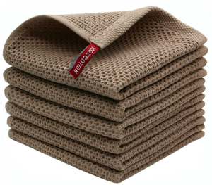 Paños de cocina de algodón con tejido gofrado, paquete de 4 toallas de cocina ultra suaves y absorbentes, paños de secado rápido, 12 x 12 pulgadas - Product Image 1