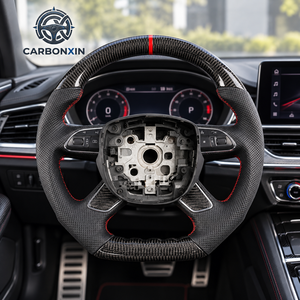 Volant de voiture en fibre de carbone forgée pour Audi C6 A6L A4 A4L B7 A3 8P Q7 TT S4 B7 S6 C6 Tts Mk2 A4 B7 S5 B8.5 Q3 S4 C7 Sq5 - Product Image 3