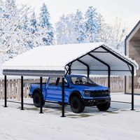 En stock – Abri de voiture 20x20 pieds toutes saisons avec structure en acier renforcé, abri de garage extérieur double sur mesure pour voiture, toit robuste