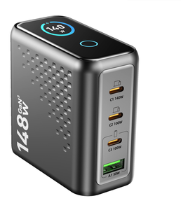 <span class=keywords><strong>Chargeur</strong></span> USB C PD3.0 140W GaN avec écran LED, <span class=keywords><strong>chargeur</strong></span> mural pour téléphone série 17 16 / <span class=keywords><strong>chargeur</strong></span> de voyage triple USB C <span class=keywords><strong>à</strong></span> charge rapide - Product Image 1